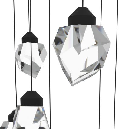 Eglo - LED Aptumšojama lustra ar auklu 10xLED/3W/230V 3000K melna/caurspīdīga