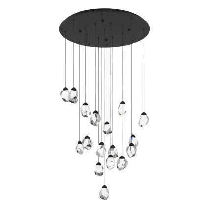 Eglo - LED Aptumšojama lustra ar auklu 17xLED/3W/230V 3000K melna/caurspīdīga
