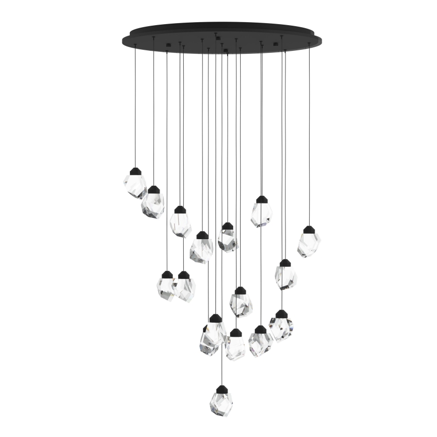 Eglo - LED Aptumšojama lustra ar auklu 17xLED/3W/230V 3000K melna/caurspīdīga