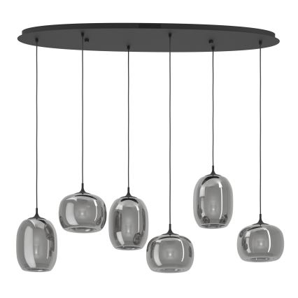 Eglo - LED Aptumšojama lustra ar auklu 6xLED/3,7W/230V 2700-6500K dūmakains + tālvadības pults