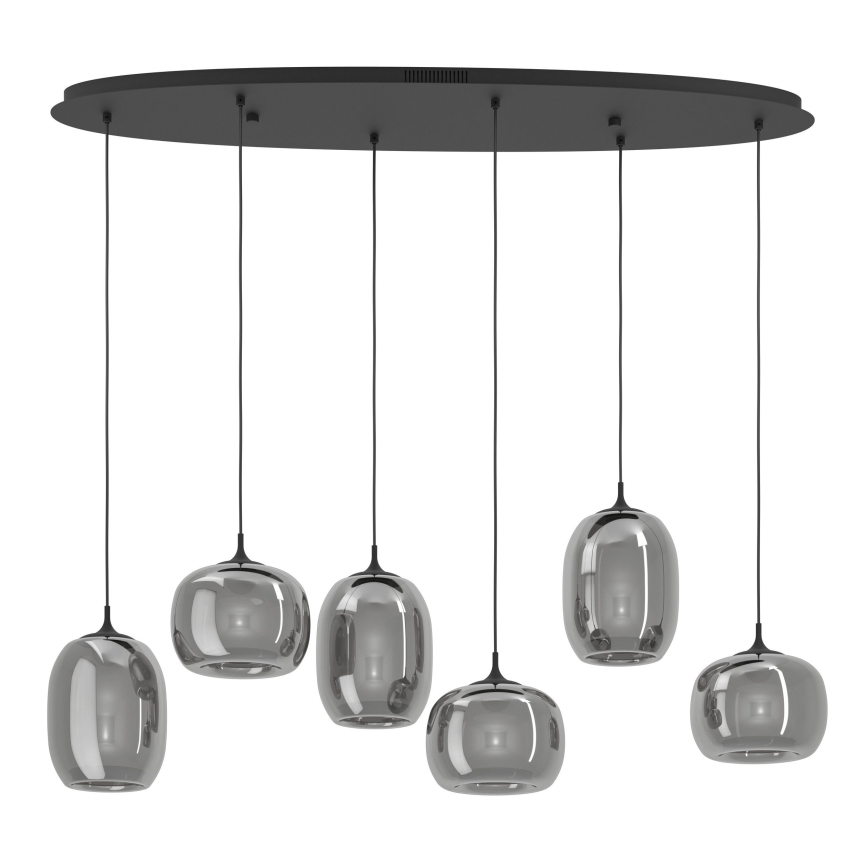 Eglo - LED Aptumšojama lustra ar auklu 6xLED/3,7W/230V 2700-6500K dūmakains + tālvadības pults