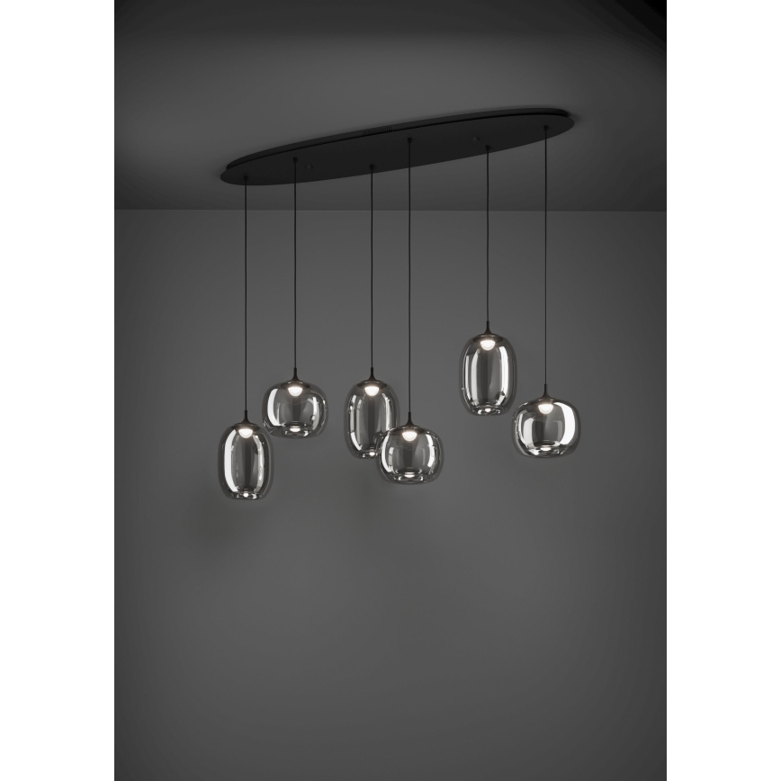 Eglo - LED Aptumšojama lustra ar auklu 6xLED/3,7W/230V 2700-6500K dūmakains + tālvadības pults