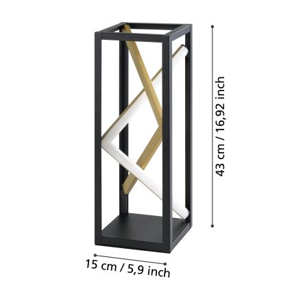 Eglo - LED Aptumšojama galda lampa LED/21W/230V 2700-6500K melna/zelta + tālvadības pults
