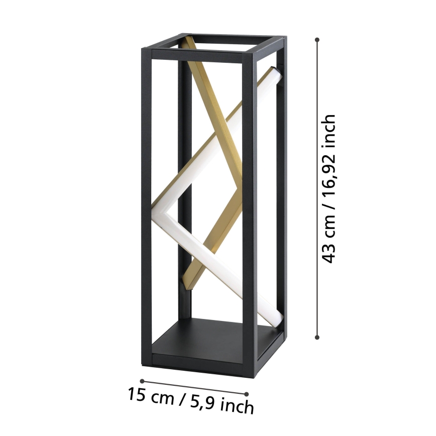 Eglo - LED Aptumšojama galda lampa LED/21W/230V 2700-6500K melna/zelta + tālvadības pults