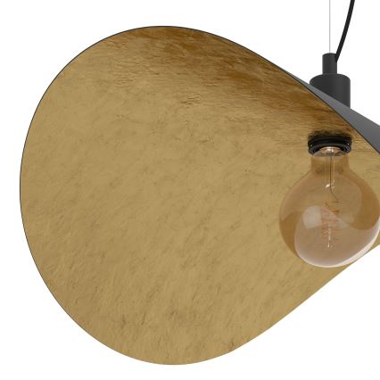 Eglo - Lustra ar auklu 1xE27/40W/230V 80 cm melna/zelta