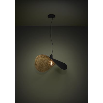 Eglo - Lustra ar auklu 1xE27/40W/230V 80 cm melna/zelta