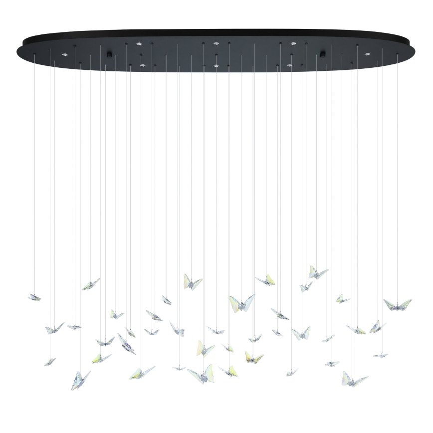 Eglo - dimējama LED lustra ar vadu 8xLED/4,2W/230V melna/caurspīdīga