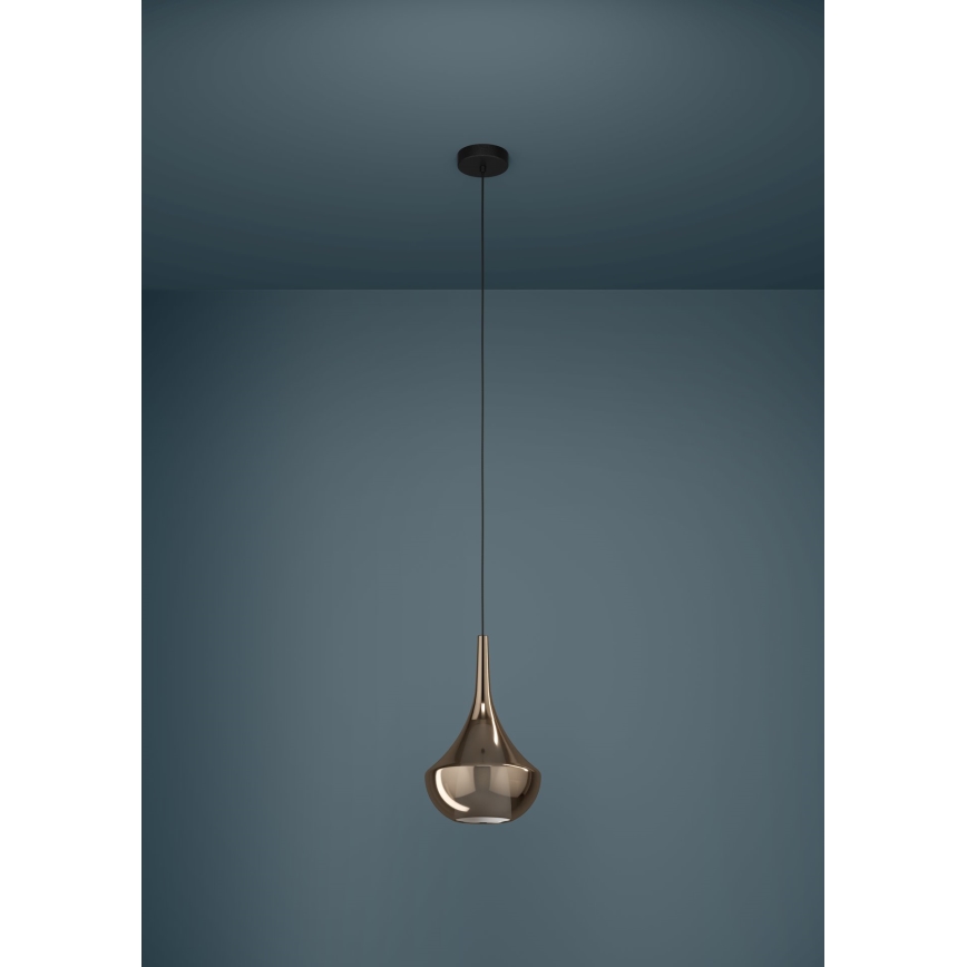 Eglo - pakaramā lampa uz vada 1xE27/28W/230V, vara apdare
