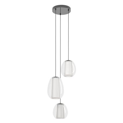 Eglo - LED dimējama pakaramā lampa uz troses LED/7W/230V + 2xLED/5,5W + 3xLED/1,6W 2200-6500K melns hroms