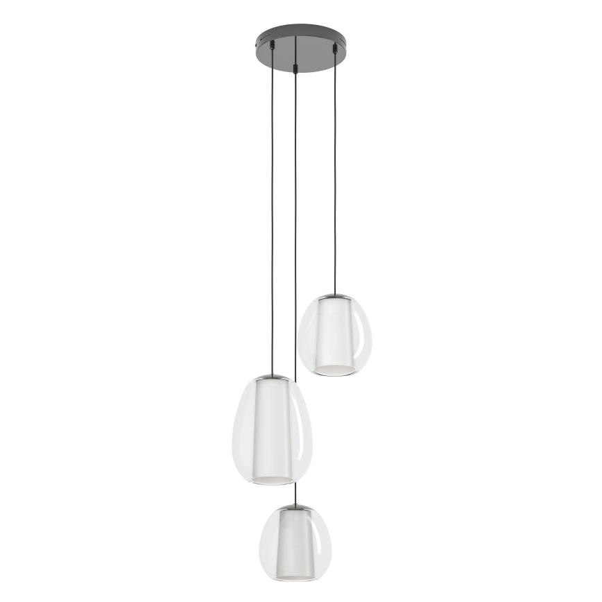 Eglo - LED dimējama pakaramā lampa uz troses LED/7W/230V + 2xLED/5,5W + 3xLED/1,6W 2200-6500K melns hroms