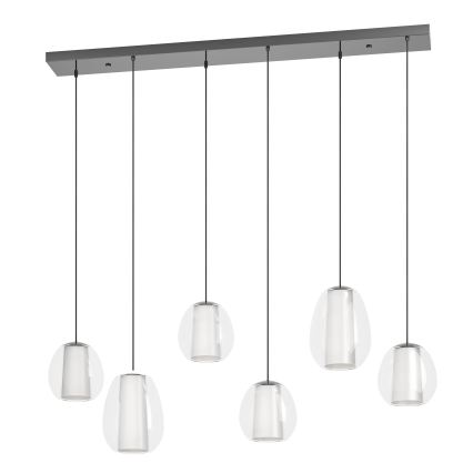 Eglo - regulējama LED lustra uz troses 2xLED/7W/230V + 4xLED/5,5W + 6xLED/1,6W 2200-6500K melna hroma apdare