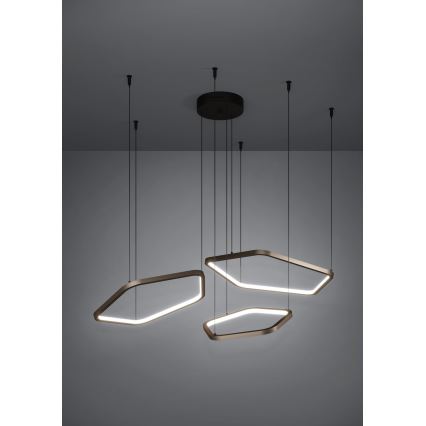 Eglo - regulējama LED lustra uz troses LED/50W/230V 2200-6500K misiņš + tālvadības pults