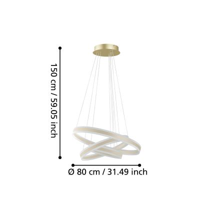 Eglo - LED Aptumšojama lustra ar auklu LED/78W/230V + LED/70W + LED/34W