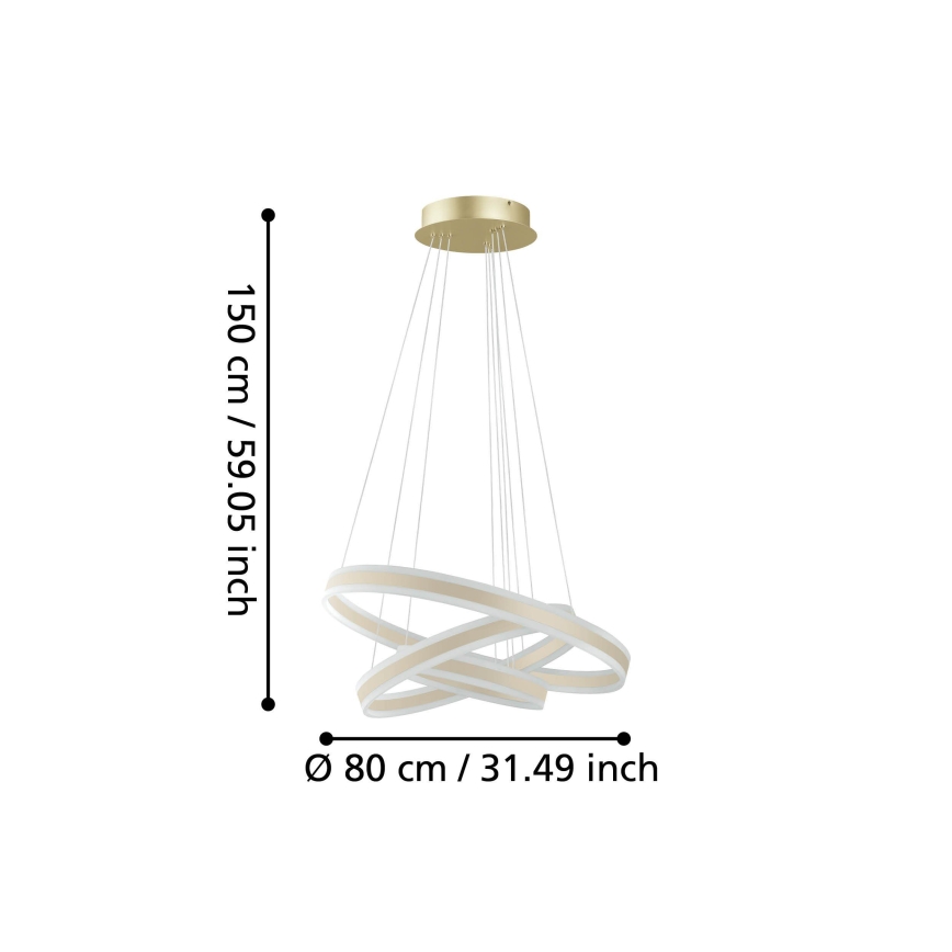 Eglo - LED Aptumšojama lustra ar auklu LED/78W/230V + LED/70W + LED/34W