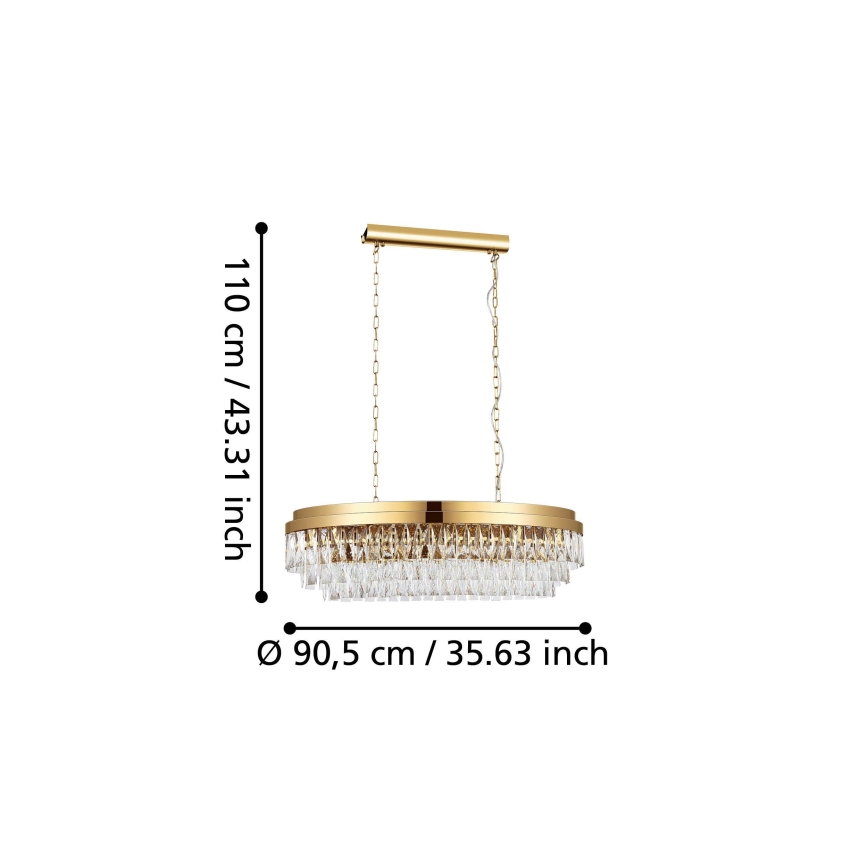 Eglo - Lustra uz ķēdes 10xE14/40W/230V zelta