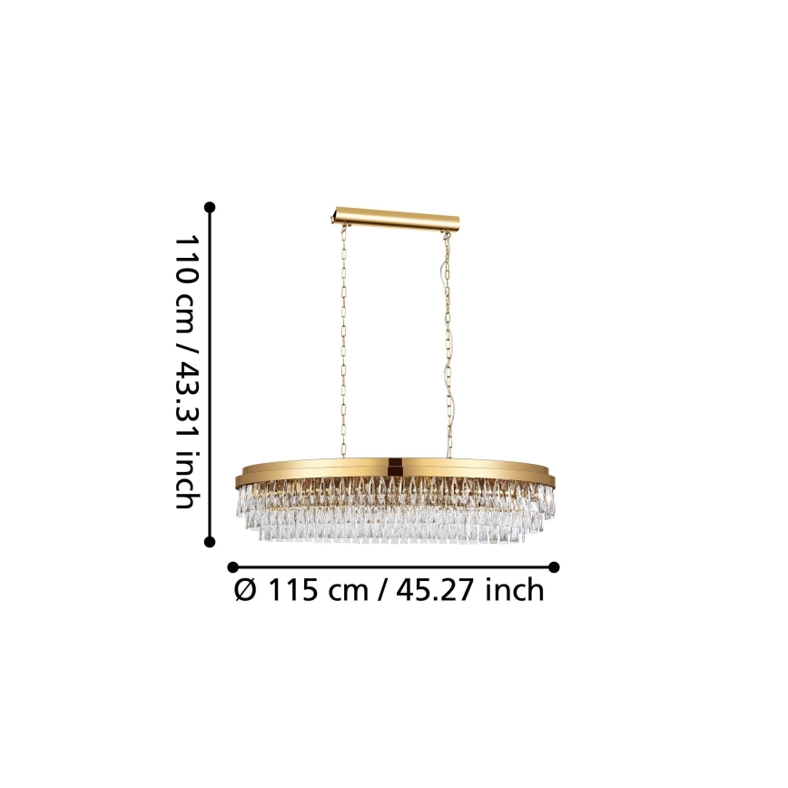 Eglo - Lustra ar ķēdi 13xE14/40W/230V zelta