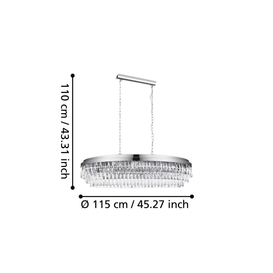 Eglo - Lustra ar ķēdi 13xE14/40W/230V spīdīgi hromēts