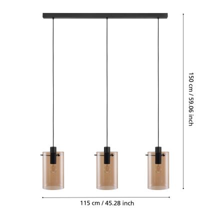 Eglo - Lustra ar auklu 3xE27/40W/230V