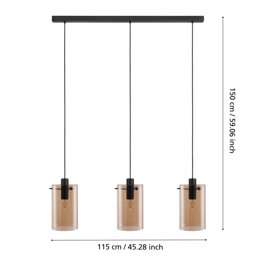 Eglo - Lustra ar auklu 3xE27/40W/230V