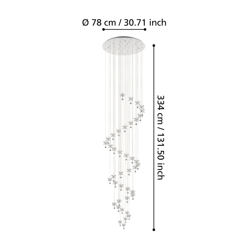 Eglo - LED Kristāla aptumšojamā lustra uz auklas 40xLED/1,8W/230V