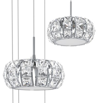 Eglo - LED Kristāla aptumšojamā lustra uz auklas 17xLED/4,5W/230V
