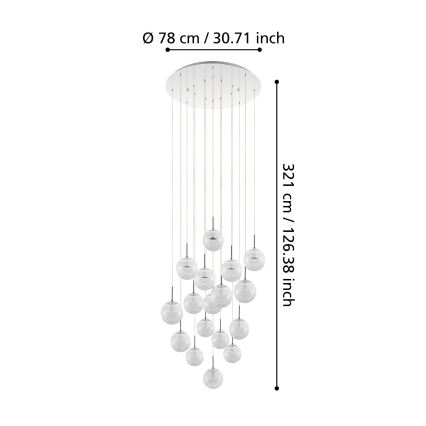 Eglo - LED Aptumšojama lustra uz auklas 17xLED/5W/230V
