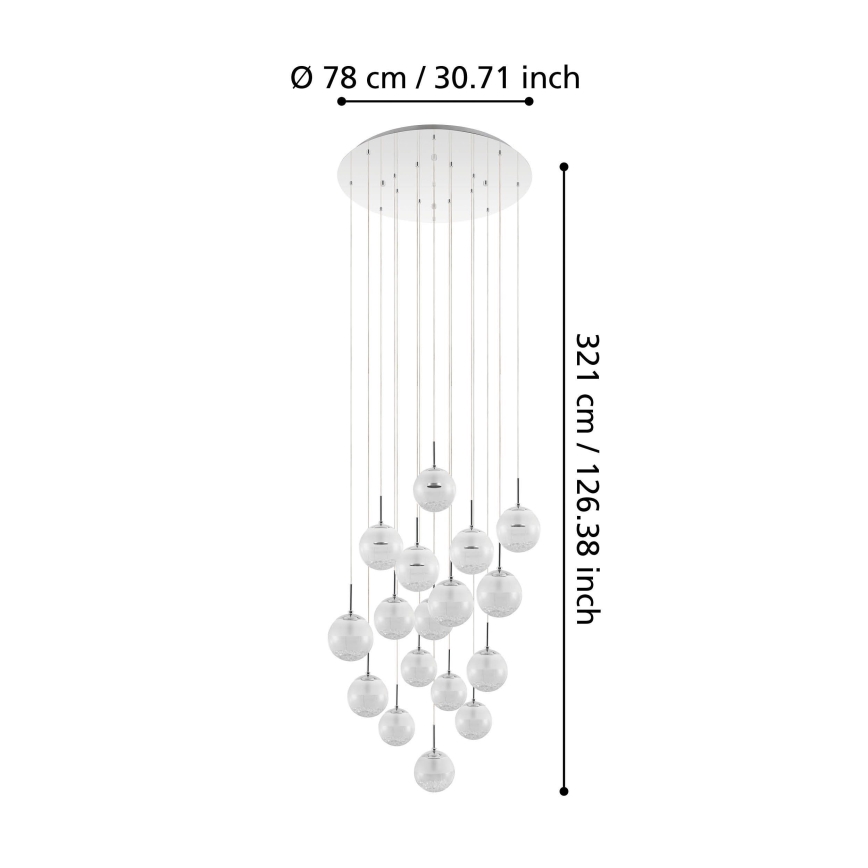 Eglo - LED Aptumšojama lustra uz auklas 17xLED/5W/230V