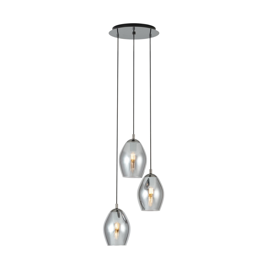 Eglo - Lustra ar auklu 3xE27/60W/230V dūmakains