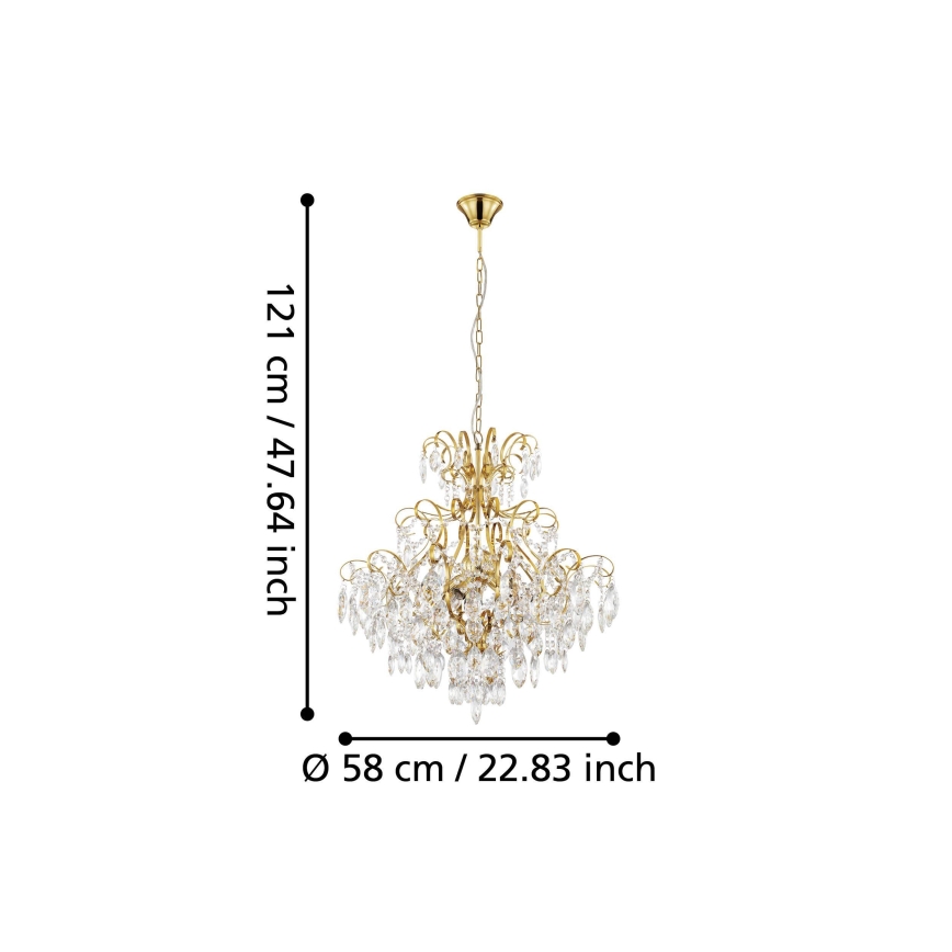 Eglo - Lustra uz auklas 5xE14/25W/230V zelta
