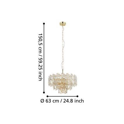 Eglo - Lustra uz ķēdes 10xE14/25W/230V d. 63 cm