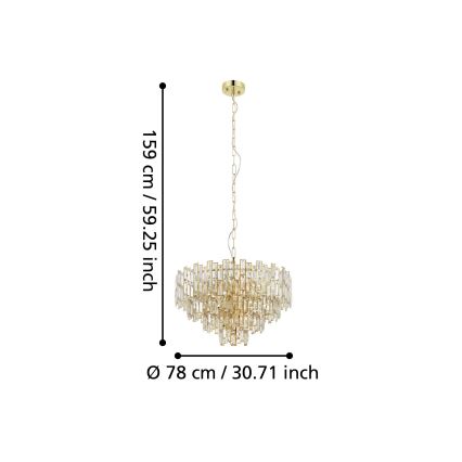 Eglo - Lustra uz auklas 10xE14/25W/230V d. 78 cm