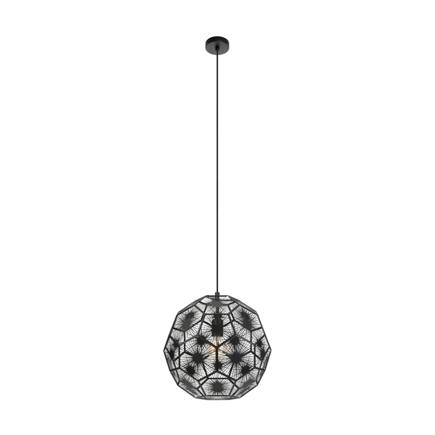 Eglo - Lustra ar auklu 1xE27/60W/230V d. 41 cm melna