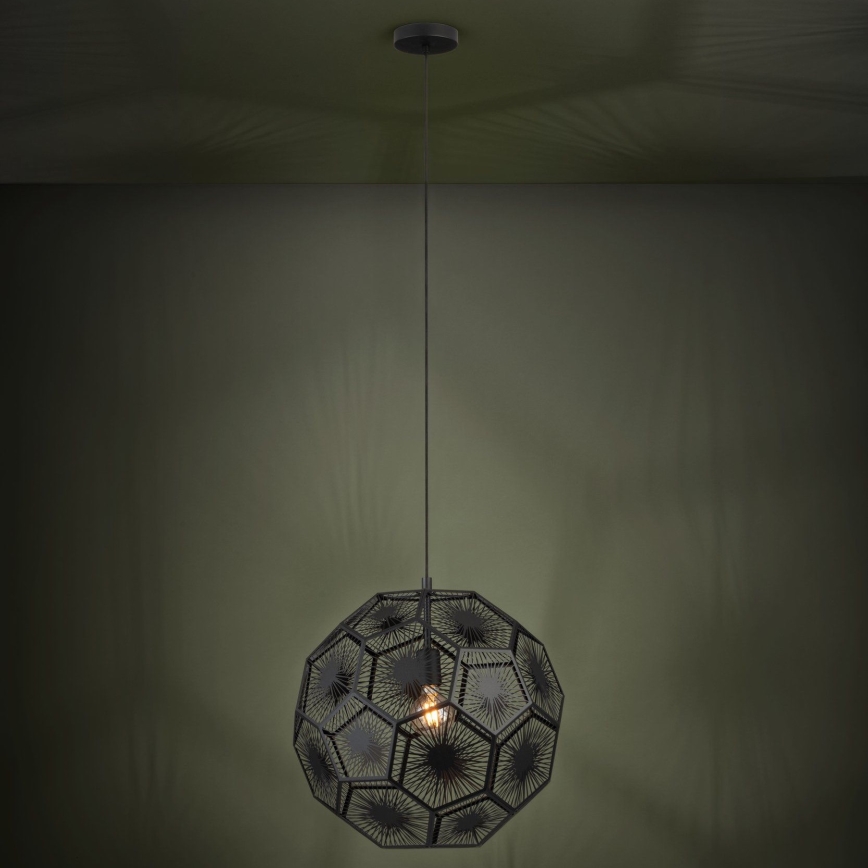 Eglo 39619 - Lustra ar auklu 1xE27/60W/230V d. 50 cm melna