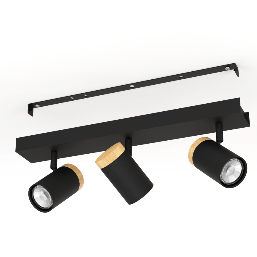 Eglo - LED Starmetis 3xGU10/4,5W/230V 3000K melna/brūna