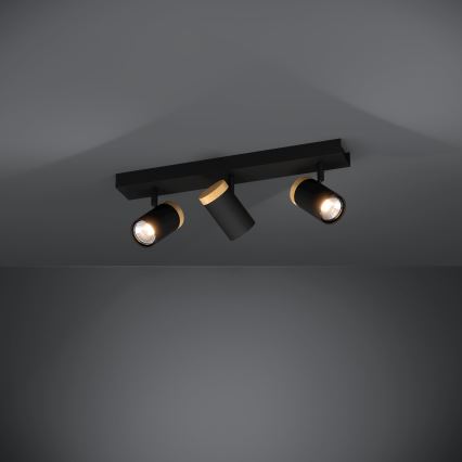 Eglo - LED Starmetis 3xGU10/4,5W/230V 3000K melna/brūna
