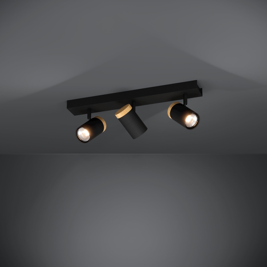 Eglo - LED Starmetis 3xGU10/4,5W/230V 3000K melna/brūna