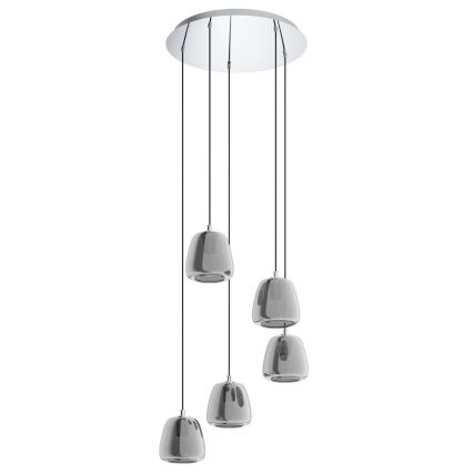 Eglo - Lustra ar auklu 5xE27/40W/230V dūmakains