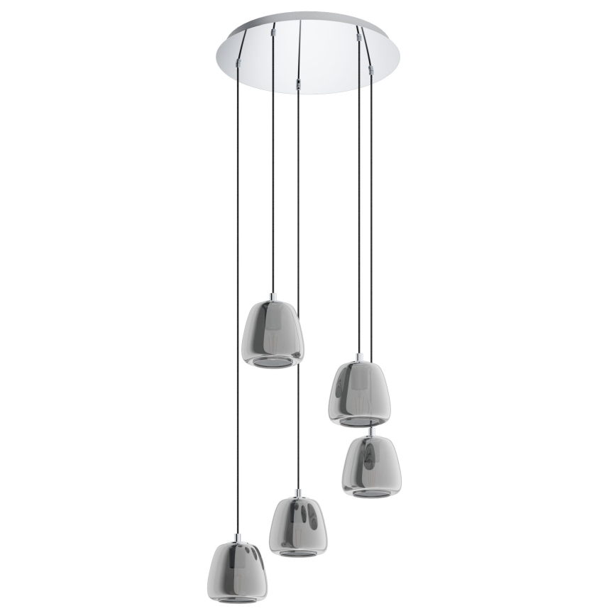 Eglo - Lustra ar auklu 5xE27/40W/230V dūmakains