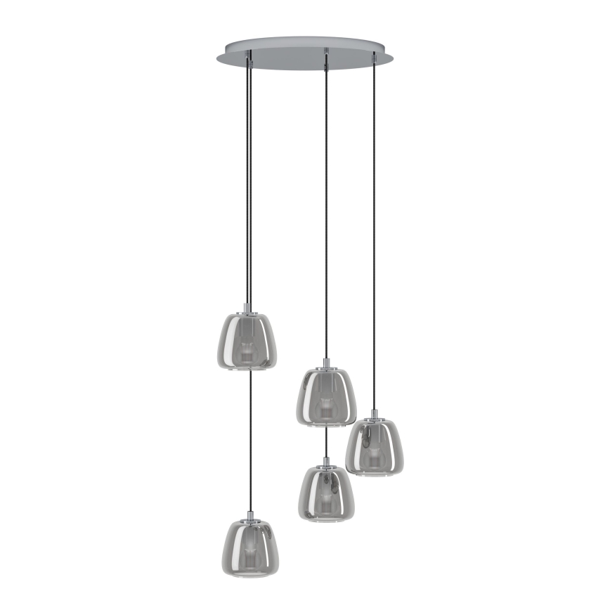 Eglo - Lustra ar auklu 5xE27/40W/230V dūmakains