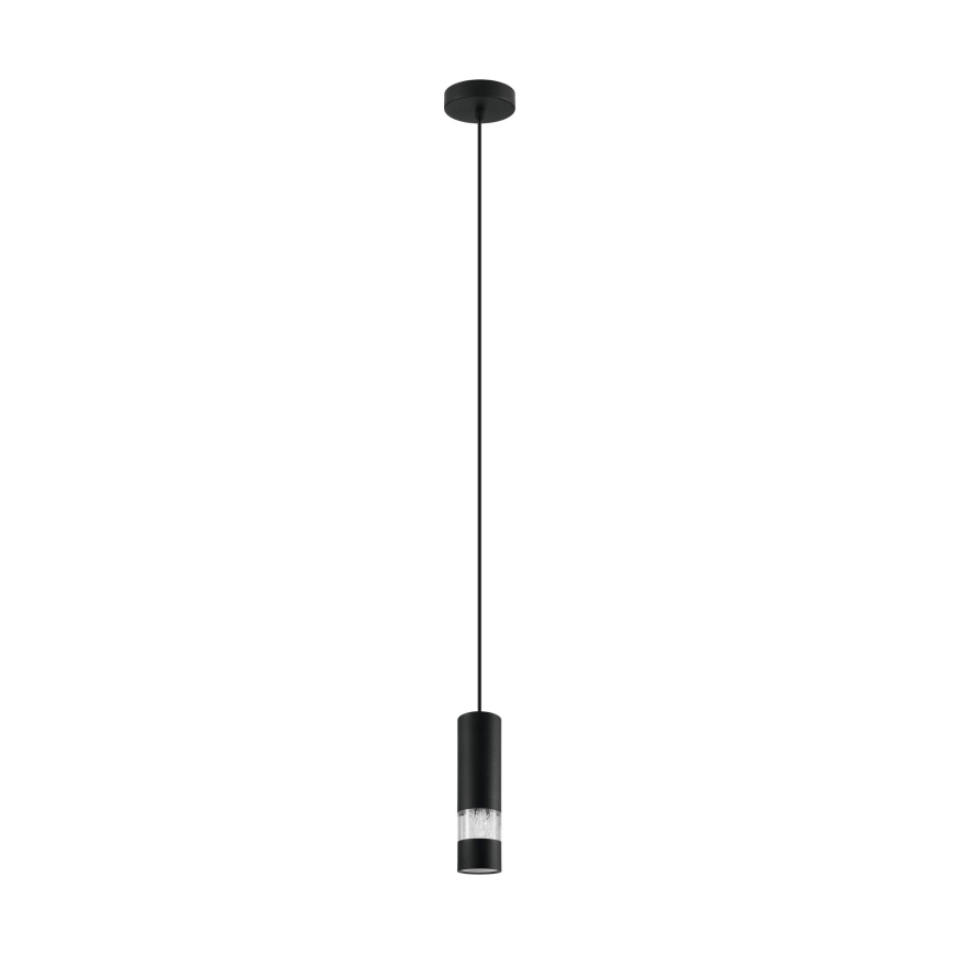 Eglo - LED Lustra ar auklu 1xGU10/4,6W/230V melna