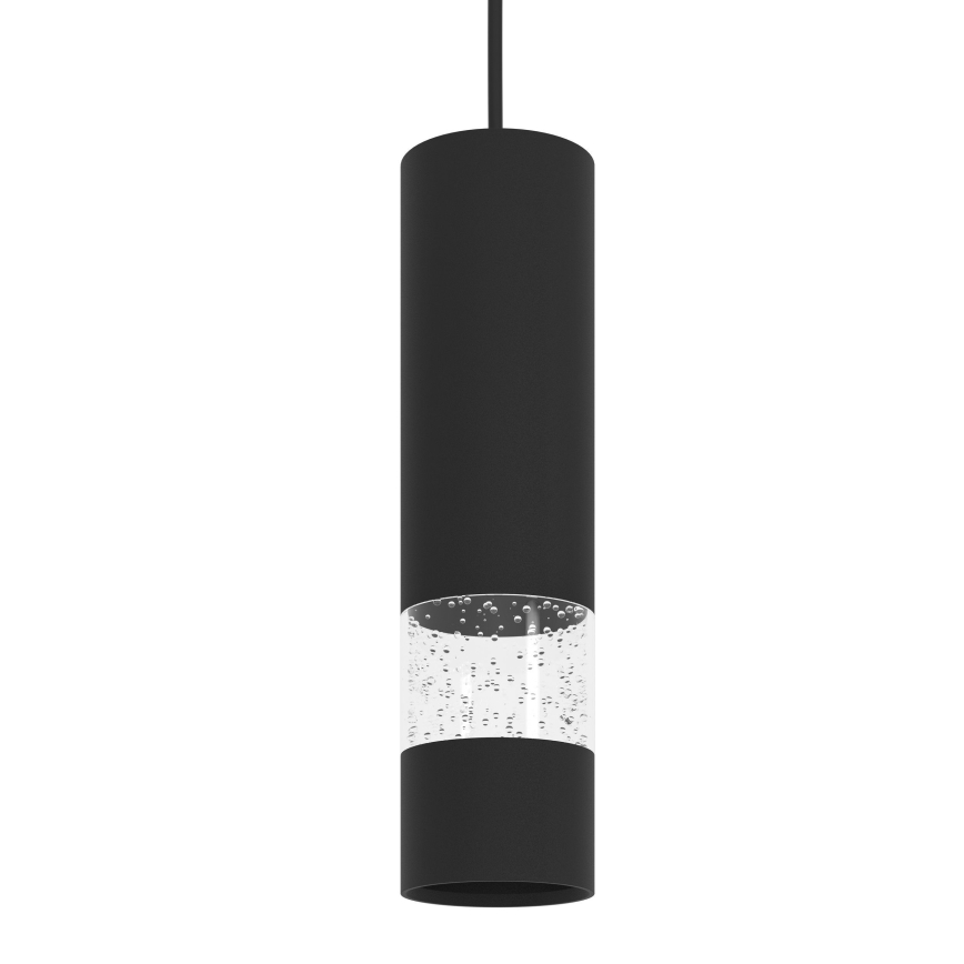Eglo - LED Lustra ar auklu 1xGU10/4,6W/230V melna