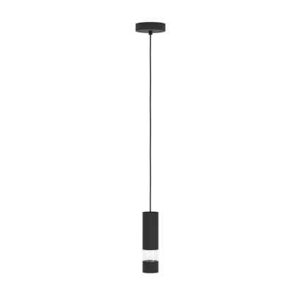 Eglo - LED Lustra ar auklu 1xGU10/4,6W/230V melna