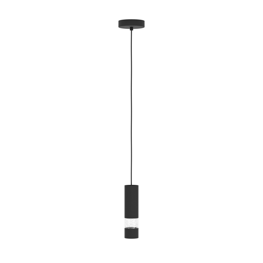 Eglo - LED Lustra ar auklu 1xGU10/4,6W/230V melna