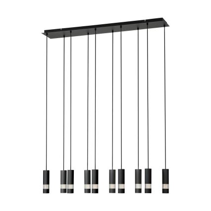 Eglo - LED Lustra ar auklu 10xGU10/4,6W/230V melna