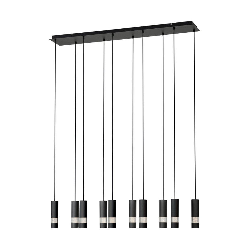 Eglo - LED Lustra ar auklu 10xGU10/4,6W/230V melna