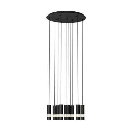 Eglo - LED Lustra ar auklu 10xGU10/4,6W/230V melna