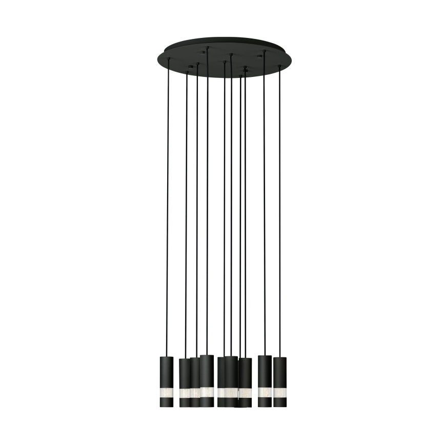 Eglo - LED Lustra ar auklu 10xGU10/4,6W/230V melna