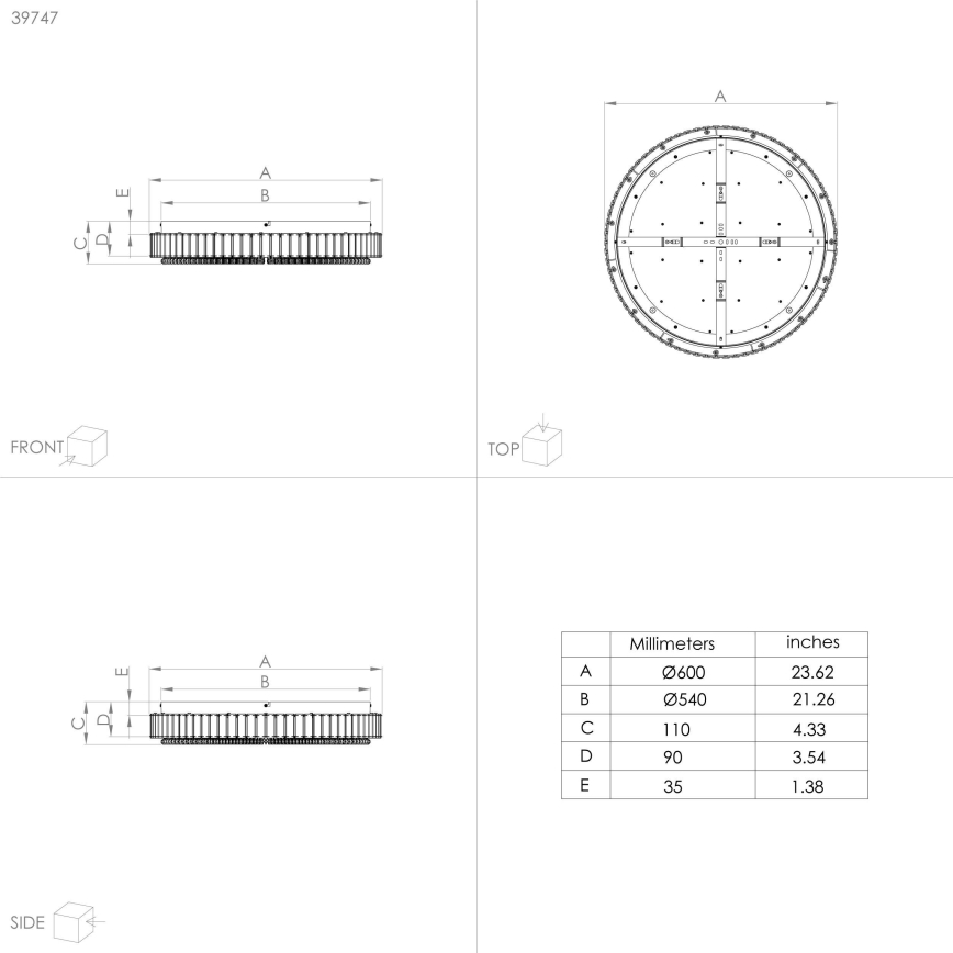Eglo - LED Aptumšojama griestu lampa LED/52,4W/230V