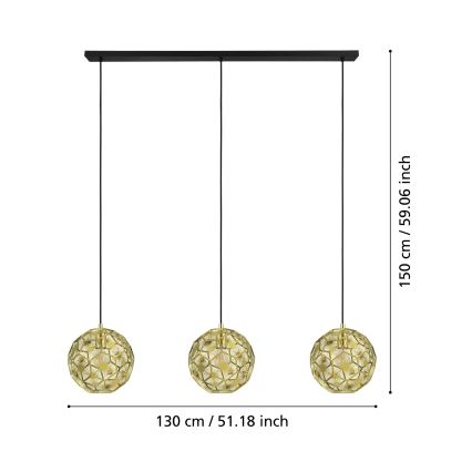 Eglo - Lustra uz auklas 3xE27/60W/230V
