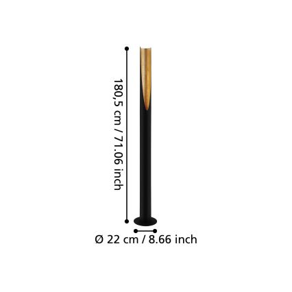 Eglo - LED Grīdas stāvlampa 1xGU10/4,7W/230V melna/zelta